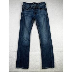 BKE Aiden Jeans Mens 28x33 Dark Wash Blue Boot Leg Bootcut Denim Stretch Cowboy